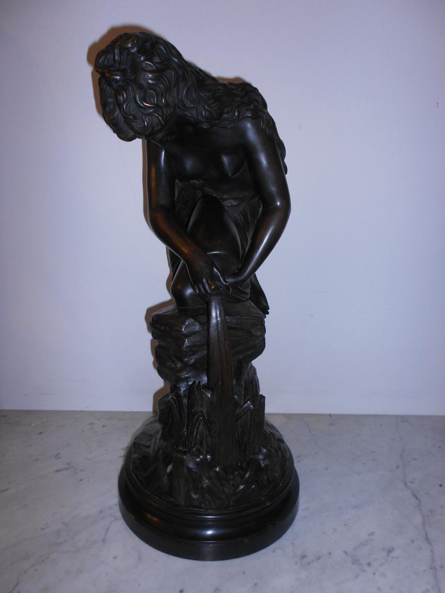 Great Bronze Titled "the Source" Signed Antonio Giovanni Lanzirotti