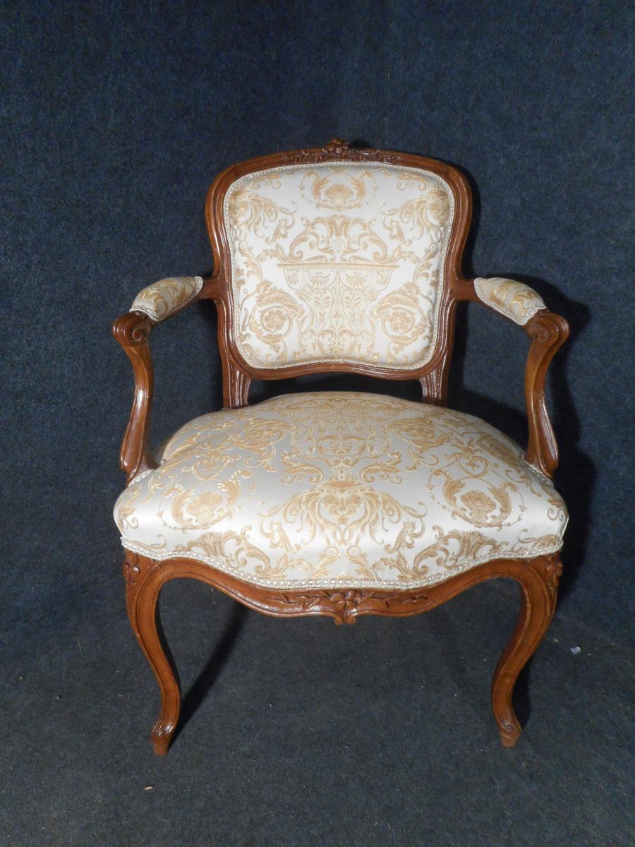 Louis XV Cabriolet Armchair Stamped Lejeune