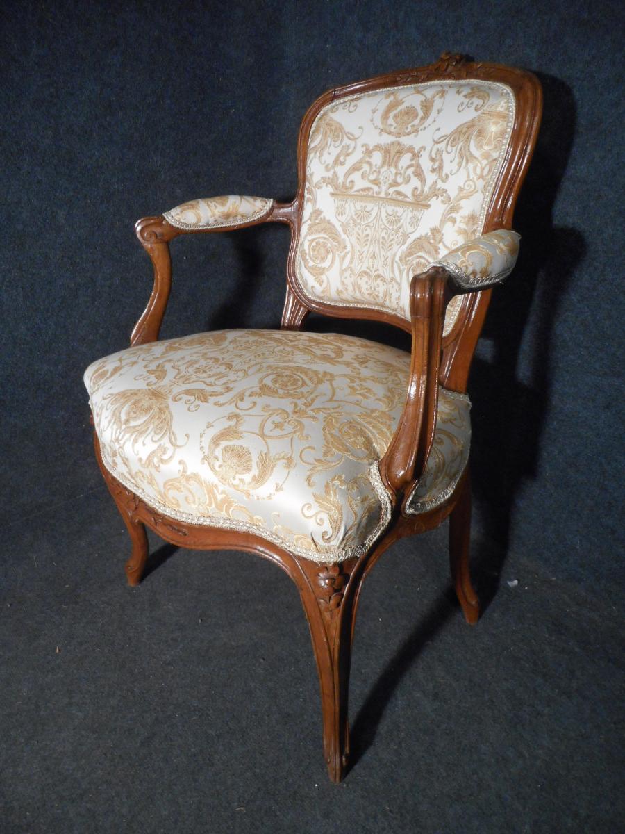 Louis XV Cabriolet Armchair Stamped Lejeune-photo-2