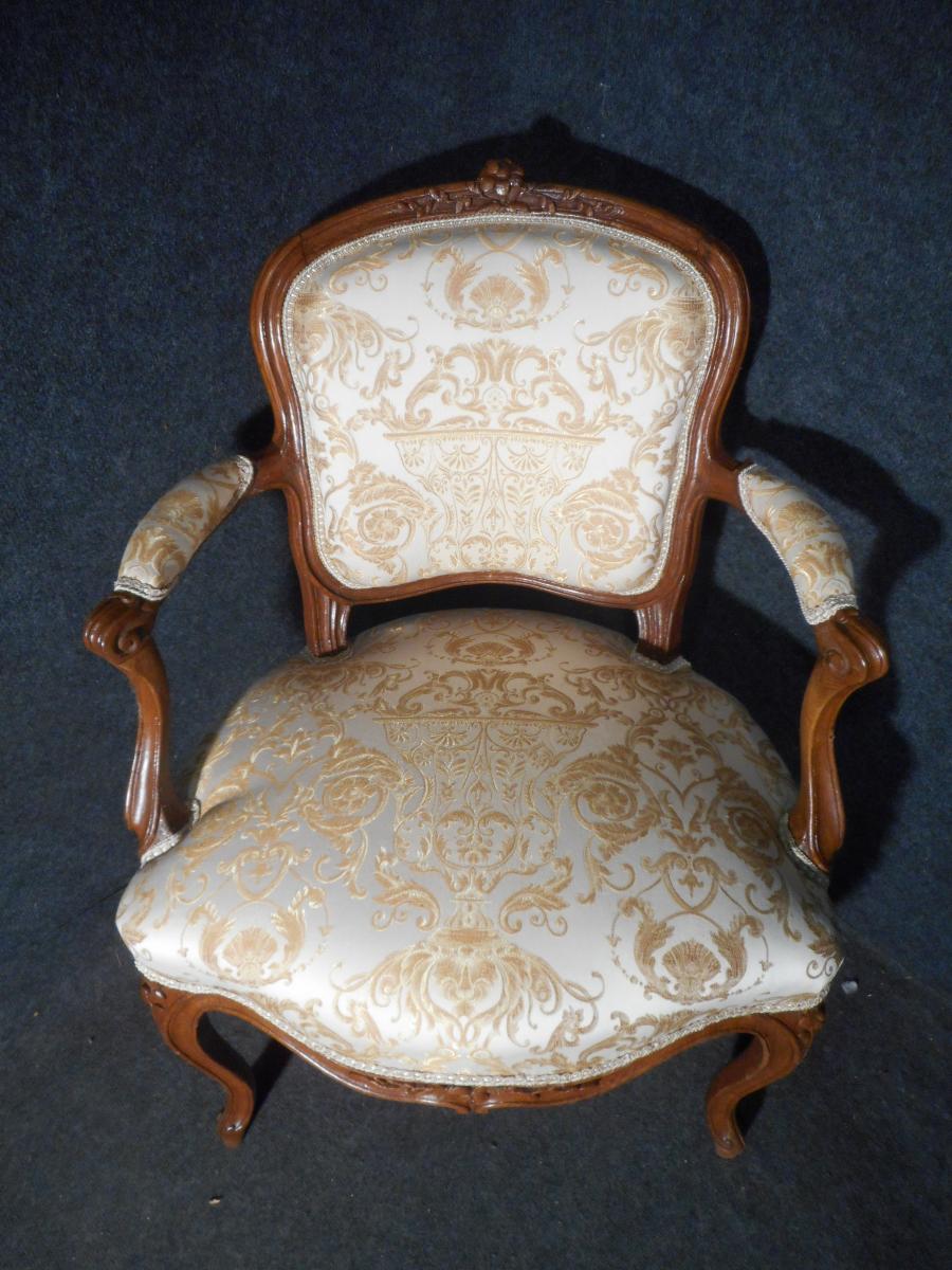 Louis XV Cabriolet Armchair Stamped Lejeune-photo-3