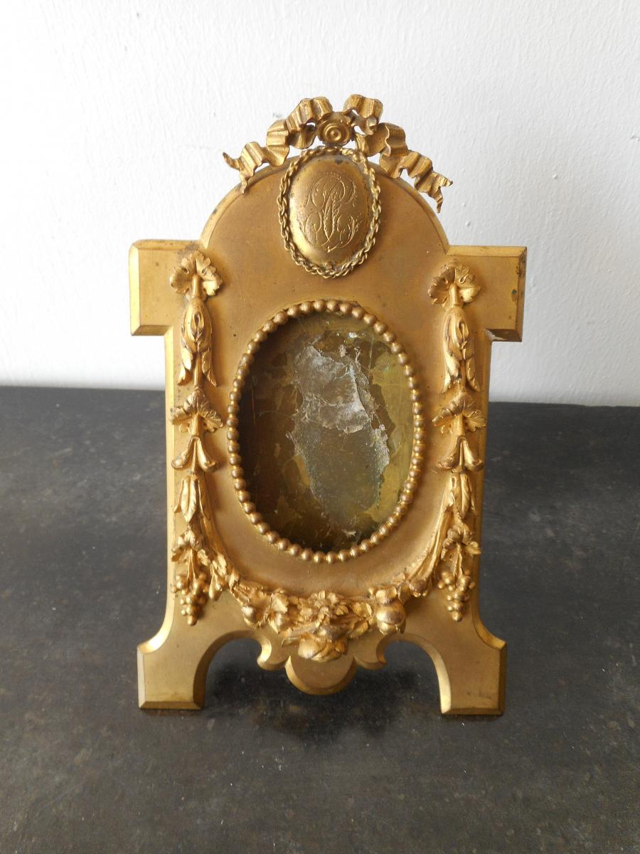 Napoleon III Golden Bronze Photo Frame