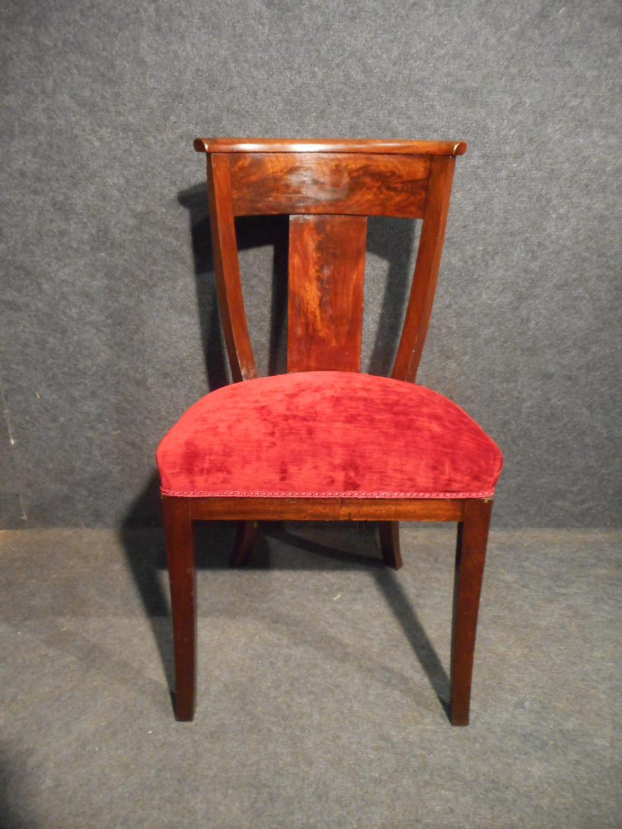 Set Of 6 Chairs Restoration Period Mahogany Of Cuba-photo-3