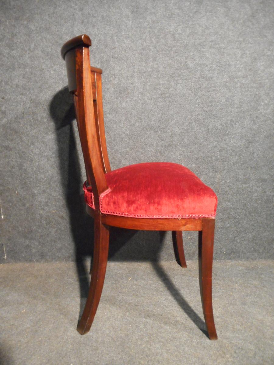 Set Of 6 Chairs Restoration Period Mahogany Of Cuba-photo-3