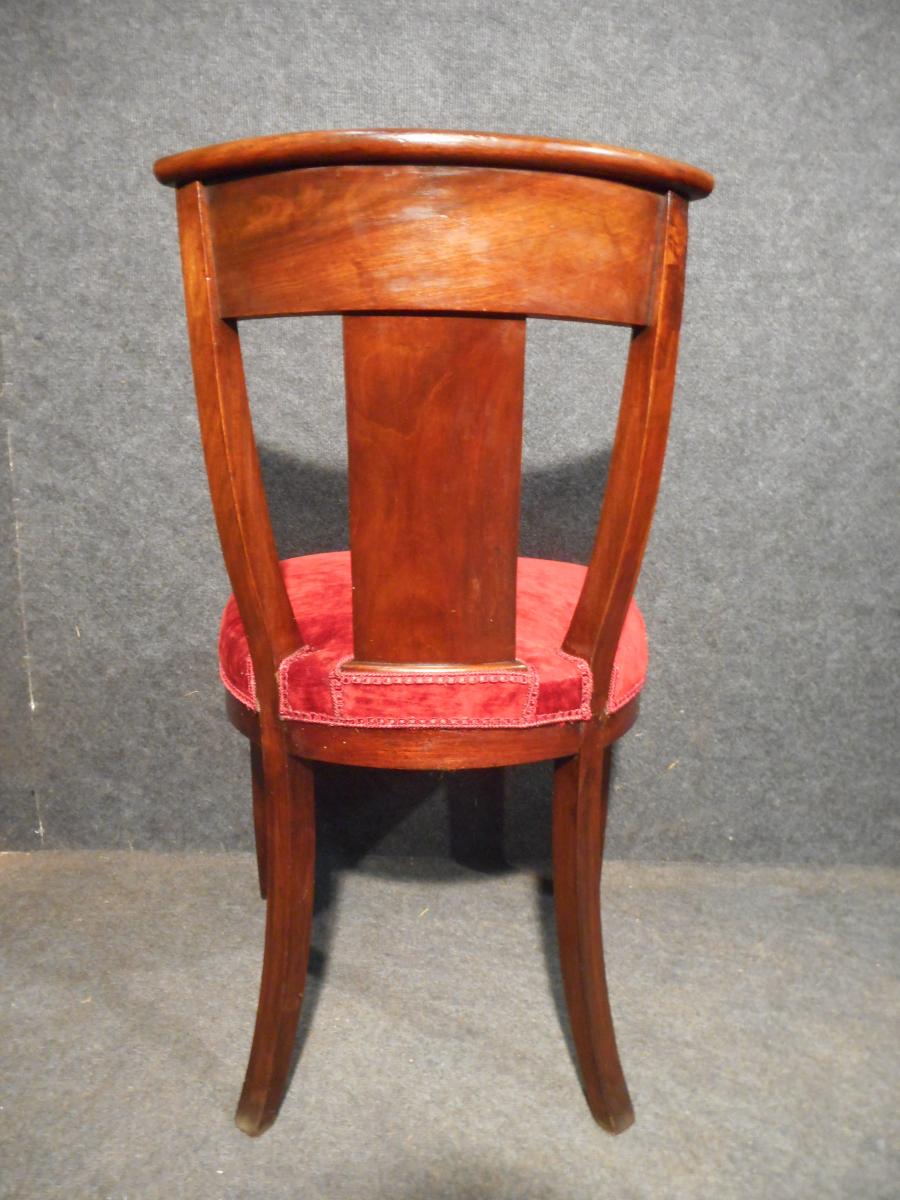 Set Of 6 Chairs Restoration Period Mahogany Of Cuba-photo-5