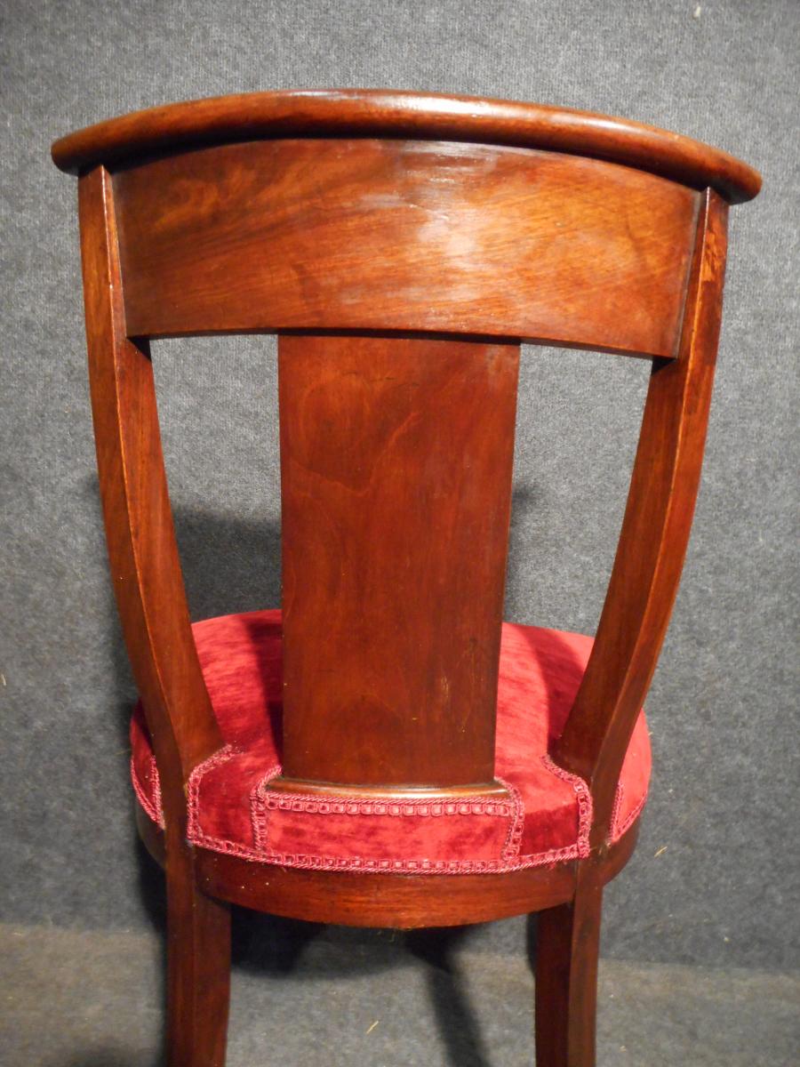 Set Of 6 Chairs Restoration Period Mahogany Of Cuba-photo-6