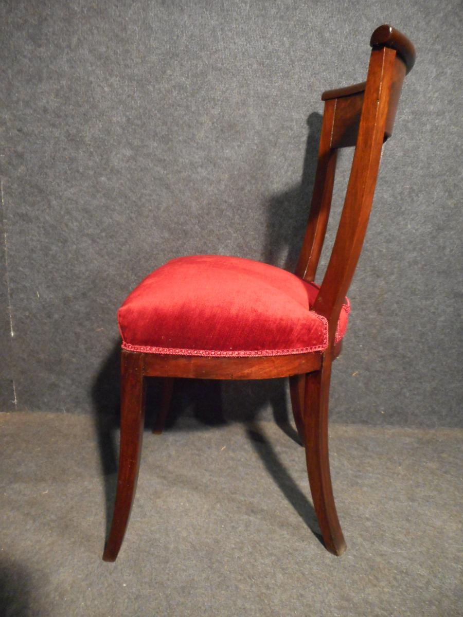 Set Of 6 Chairs Restoration Period Mahogany Of Cuba-photo-8