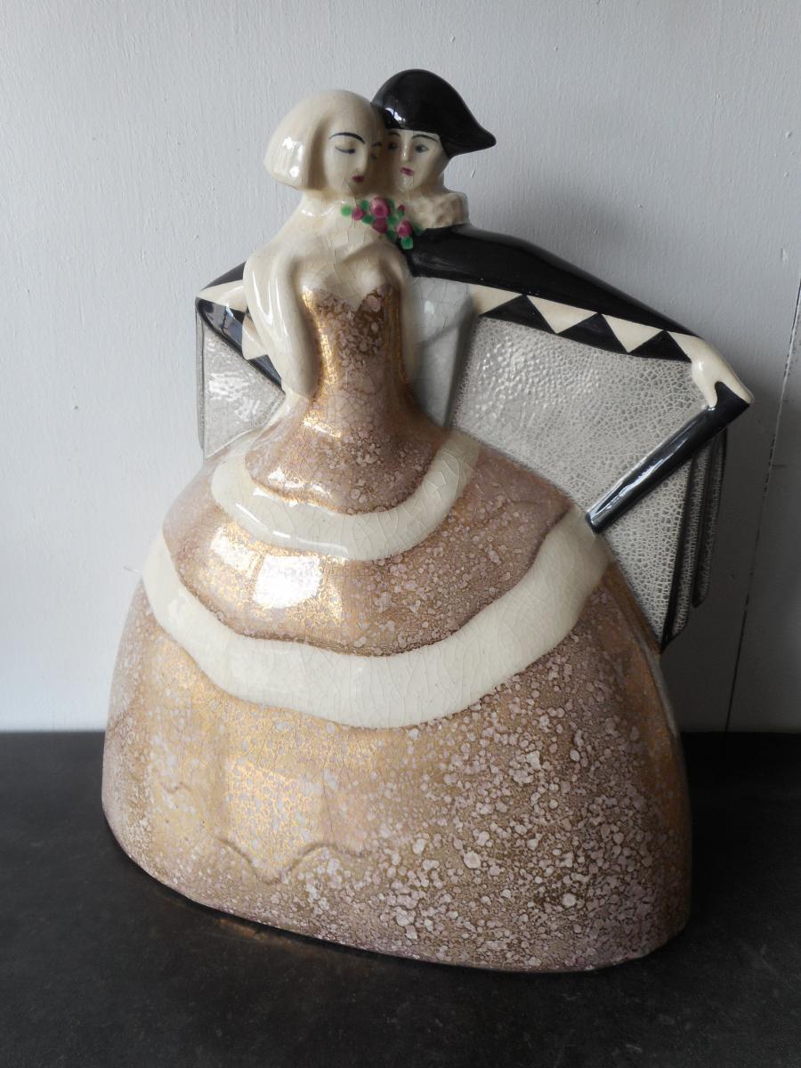 Great Ceramic Art Deco Period Signed Gaston Deblaize 1895-1935