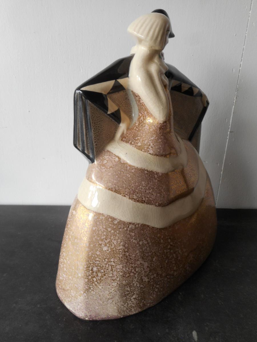 Great Ceramic Art Deco Period Signed Gaston Deblaize 1895-1935-photo-2