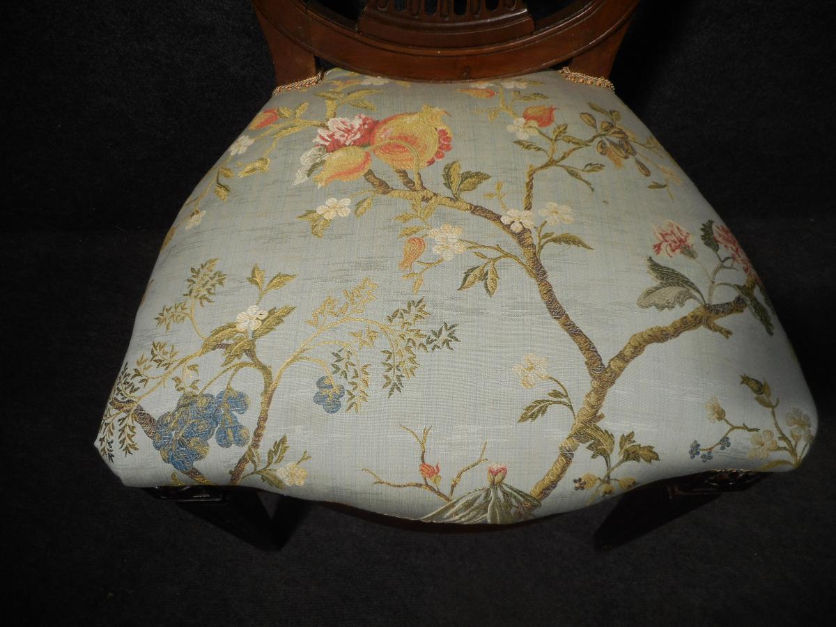 Serie De Quatre Chaises En Noyer époque XVIIIe Estampillé-photo-6