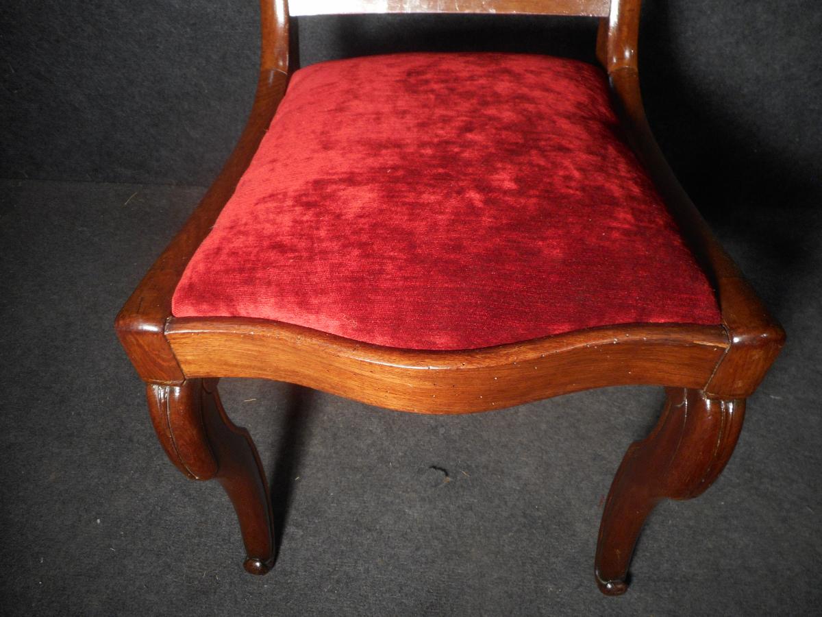 Set Of 6 Chairs Restoration Period Mahogany Of Cuba-photo-3