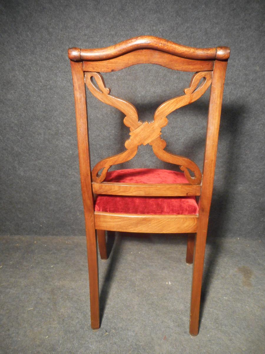 Set Of 6 Chairs Restoration Period Mahogany Of Cuba-photo-6