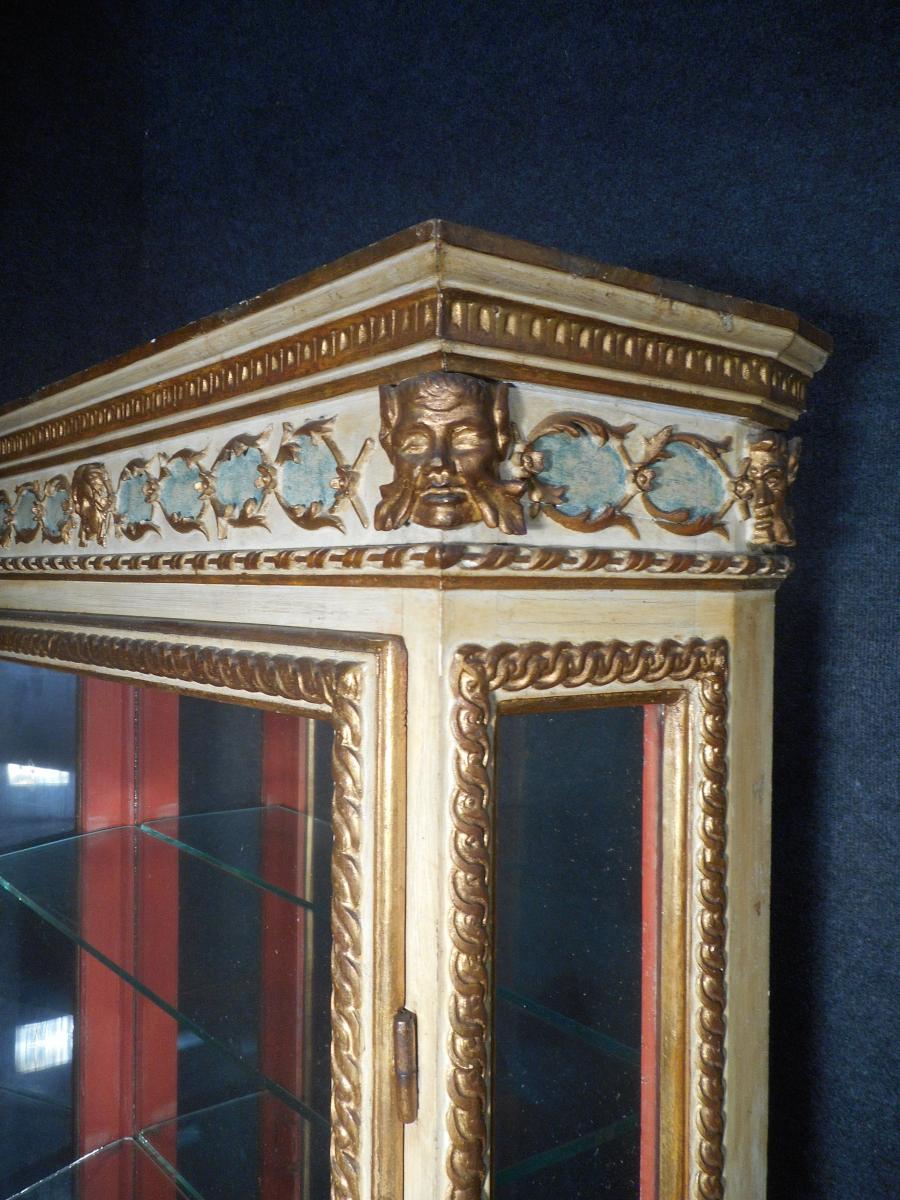 Showcase Italy Eighteenth Time In Lacquer And Gilded Wood-photo-1