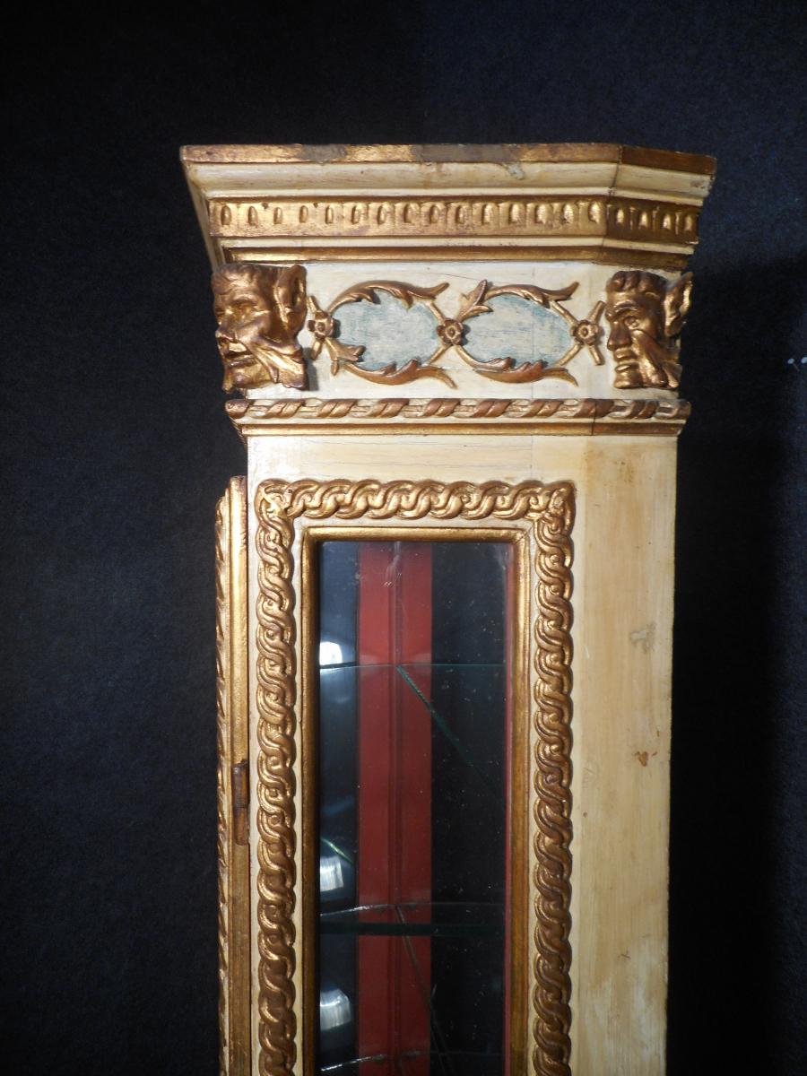Showcase Italy Eighteenth Time In Lacquer And Gilded Wood-photo-3