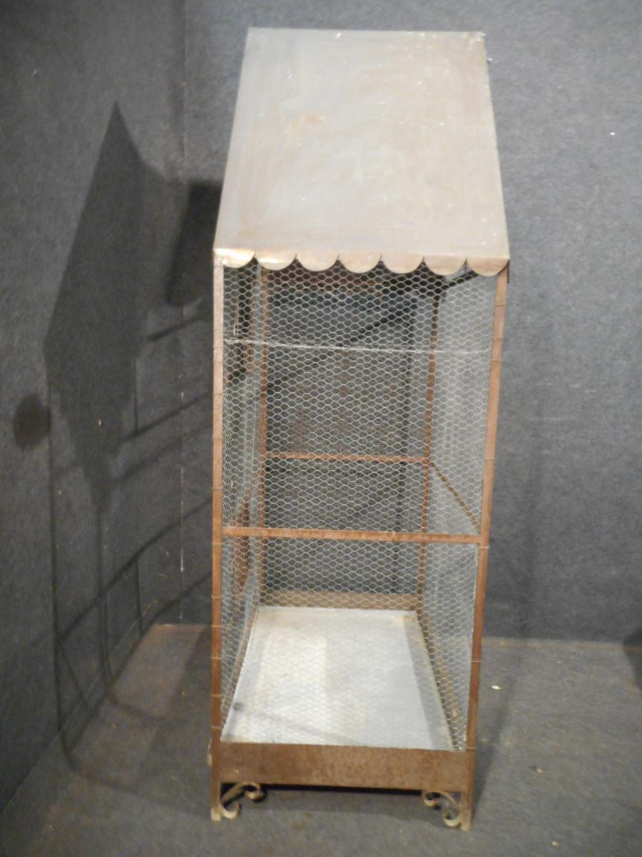 Grande cage a oiseaux époque Napoléon III fer forgé et cuivr-photo-6