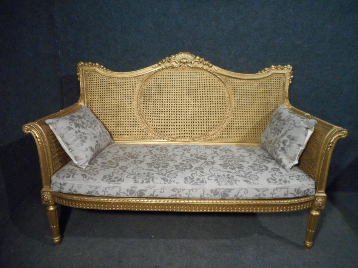 Sofa In Golden Wood Nineteenth Time