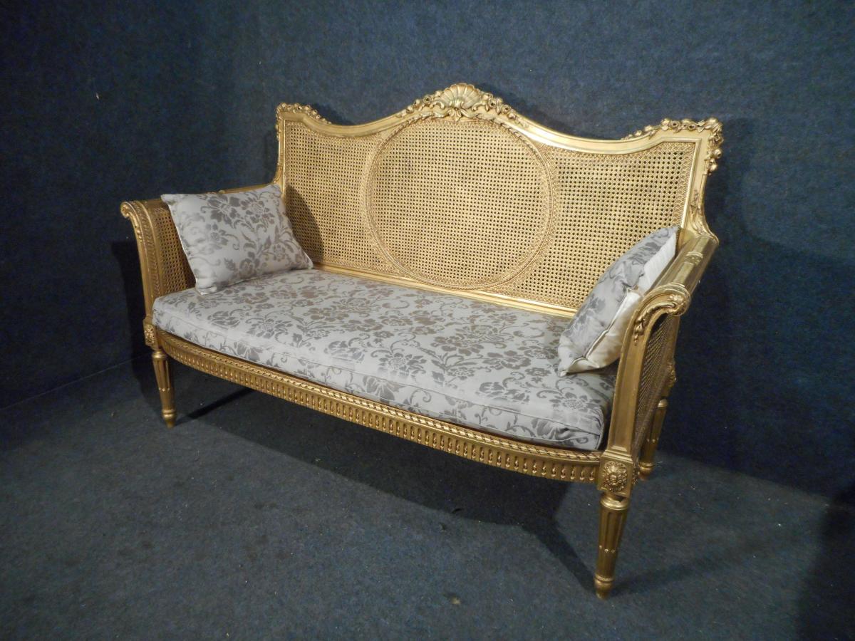 Sofa In Golden Wood Nineteenth Time-photo-2