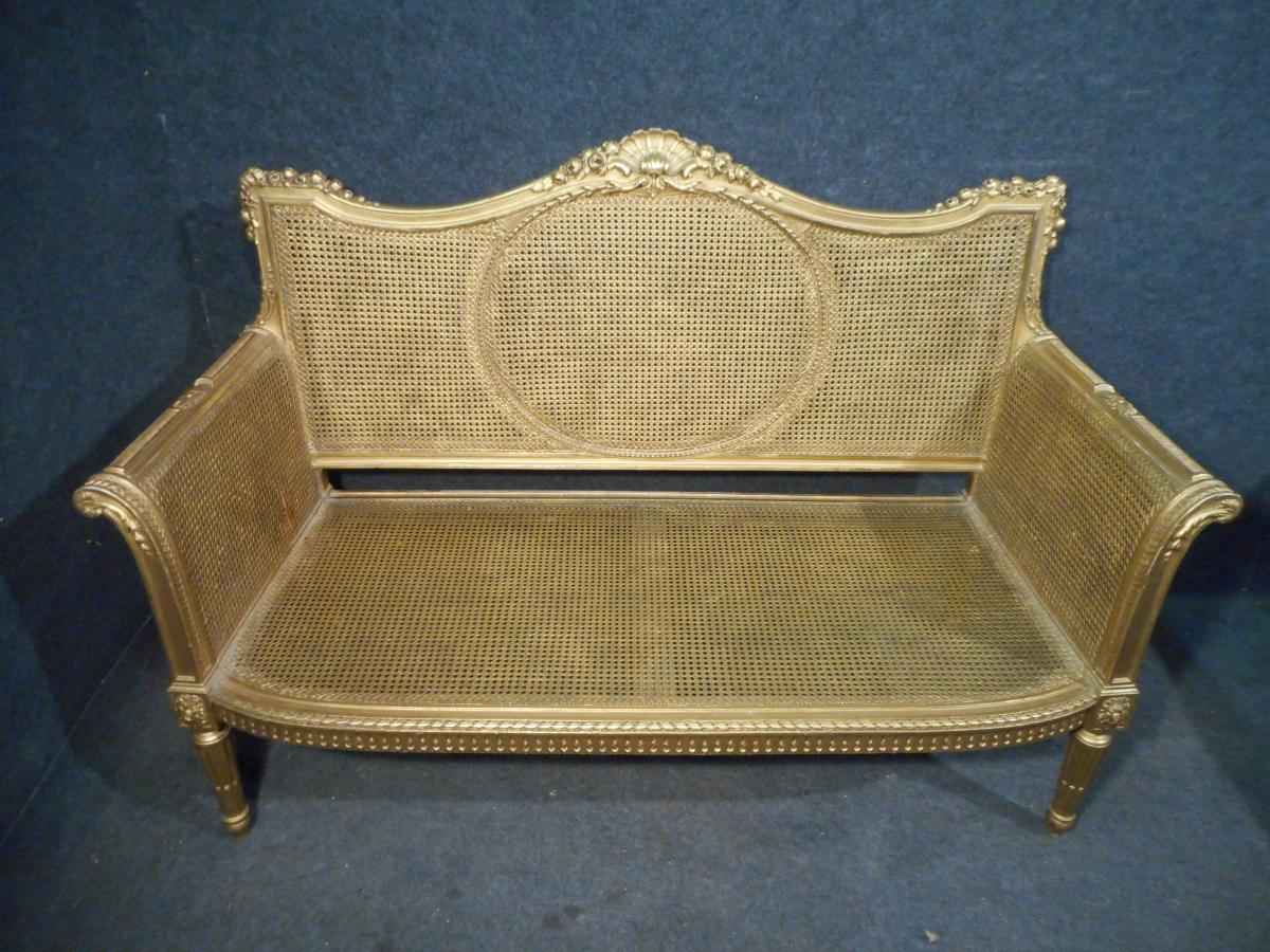 Sofa In Golden Wood Nineteenth Time-photo-2