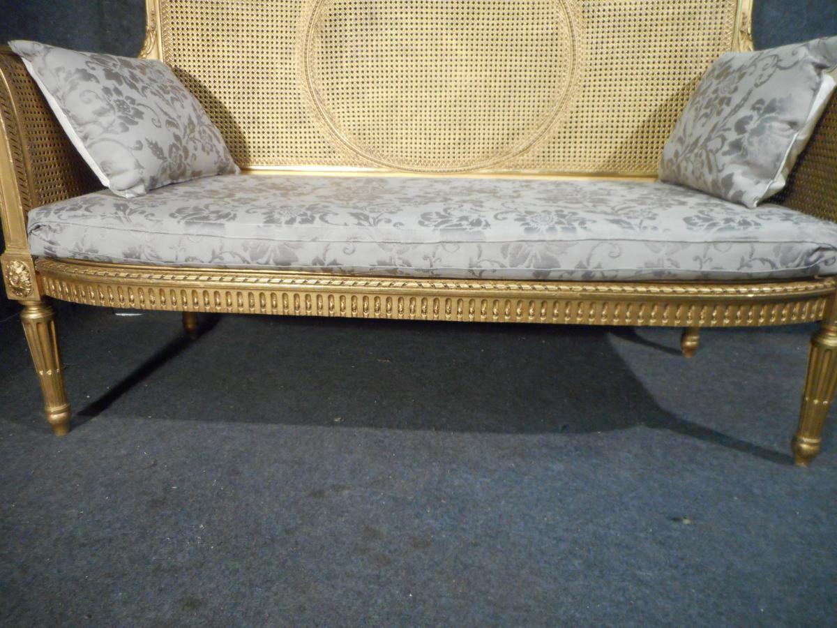 Sofa In Golden Wood Nineteenth Time-photo-8