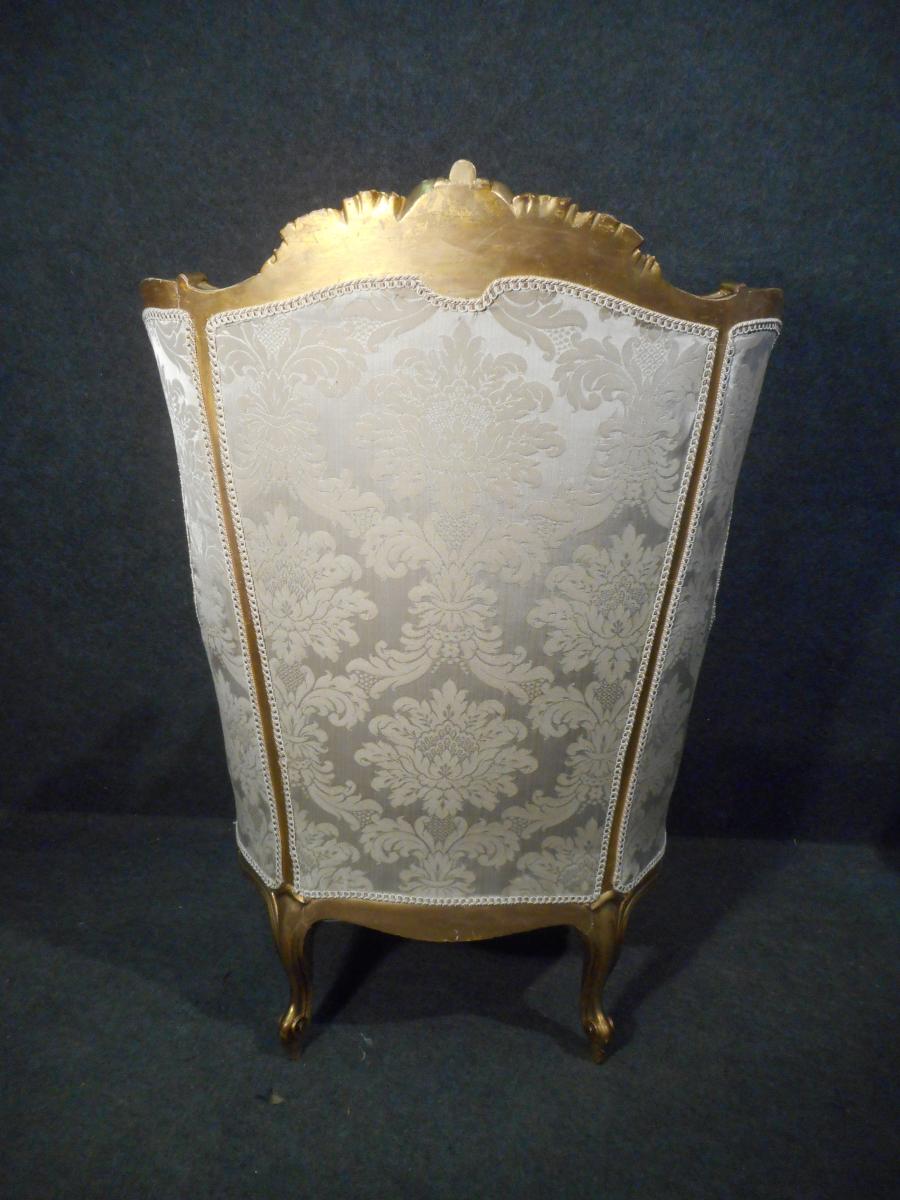 Paire De Bergères En Bois Doré époque Début XIXème-photo-8