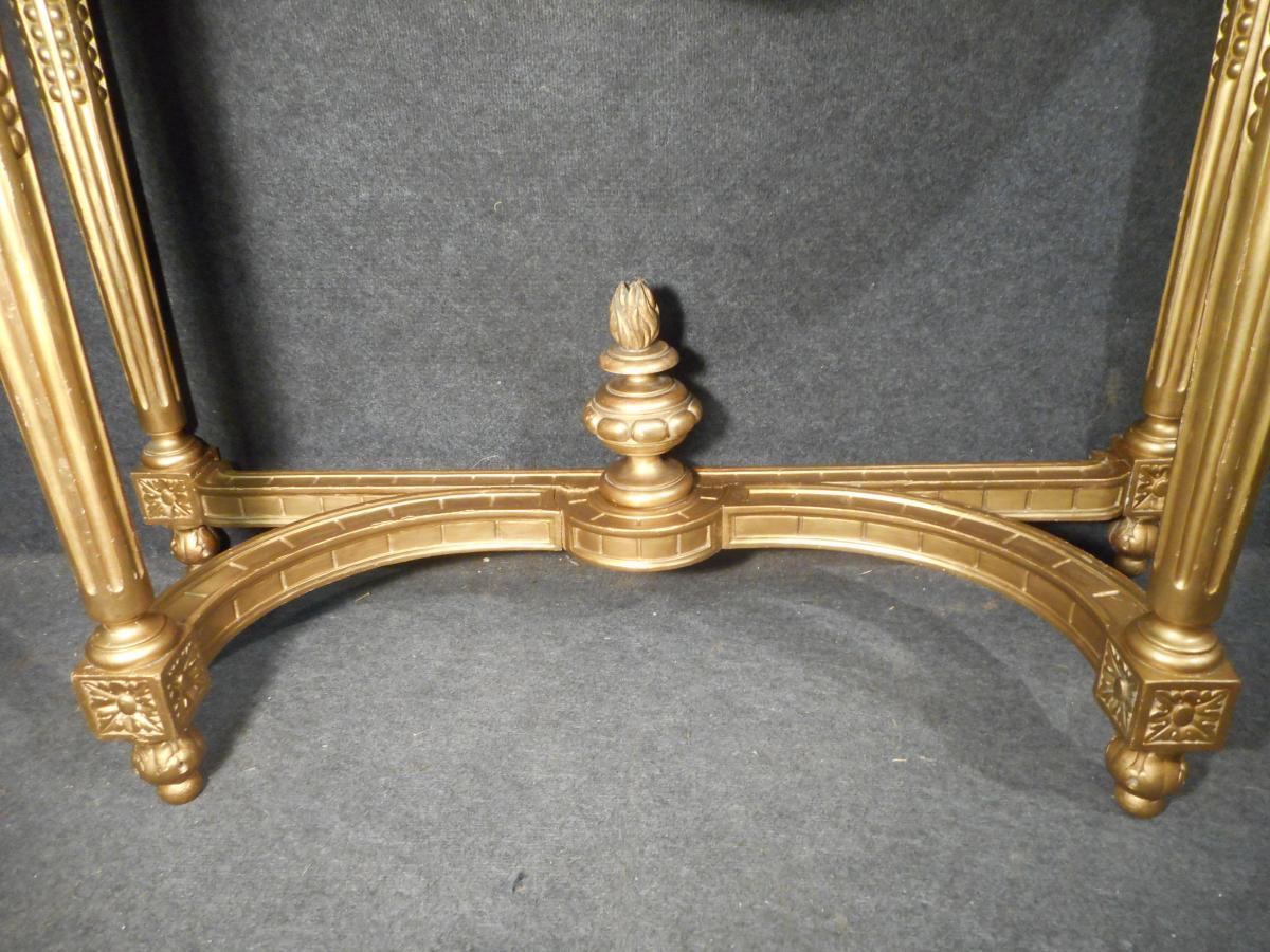 Console In Golden Wood Louis XVI With Music Attributes-photo-2