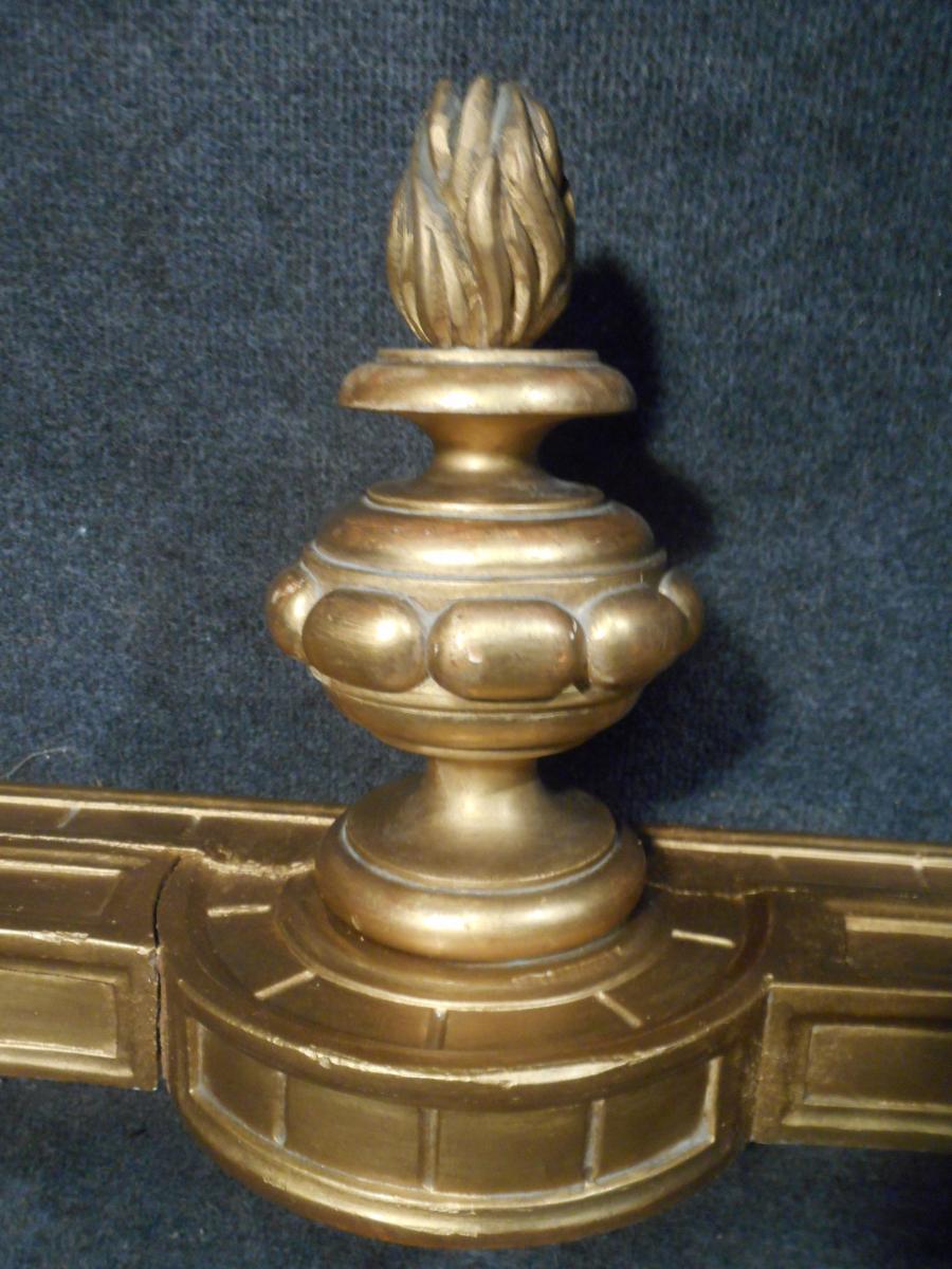 Console In Golden Wood Louis XVI With Music Attributes-photo-3