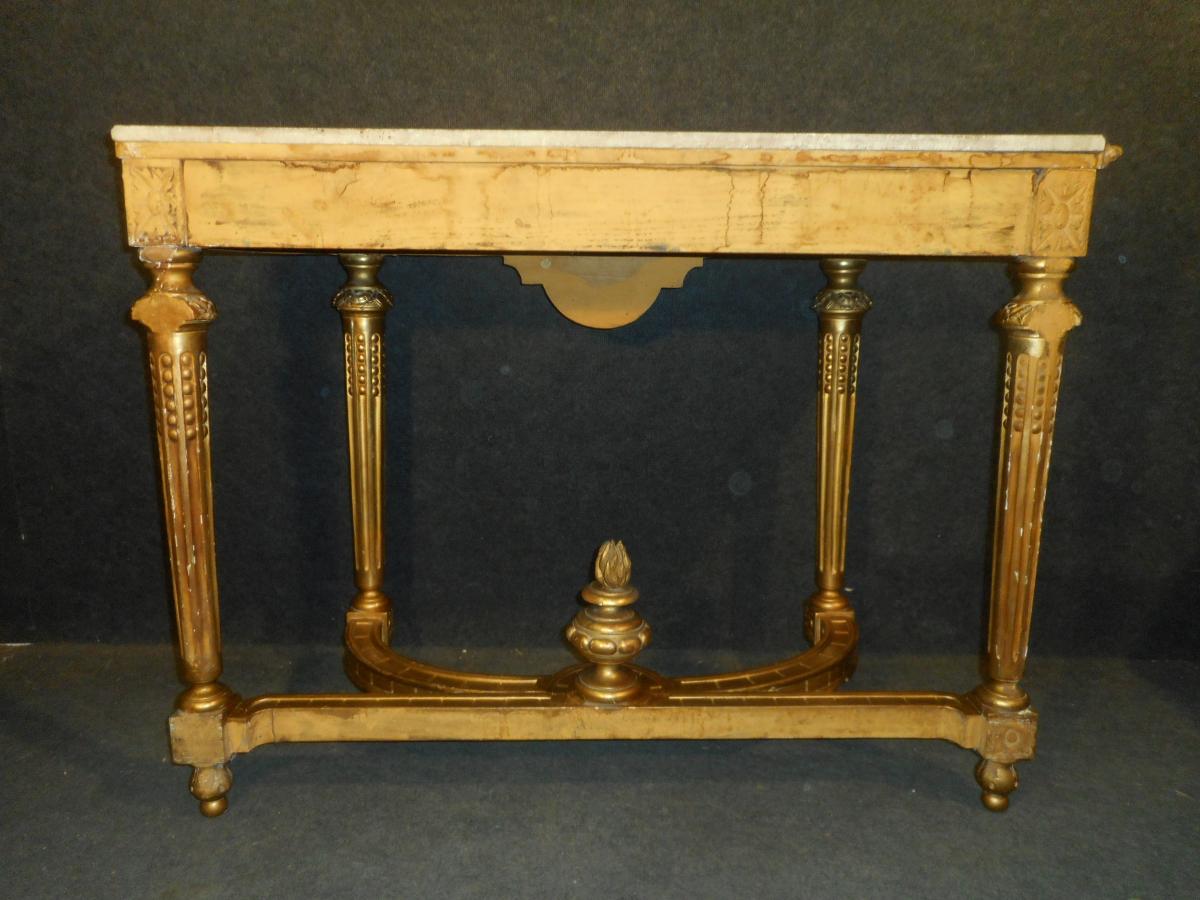 Console In Golden Wood Louis XVI With Music Attributes-photo-8