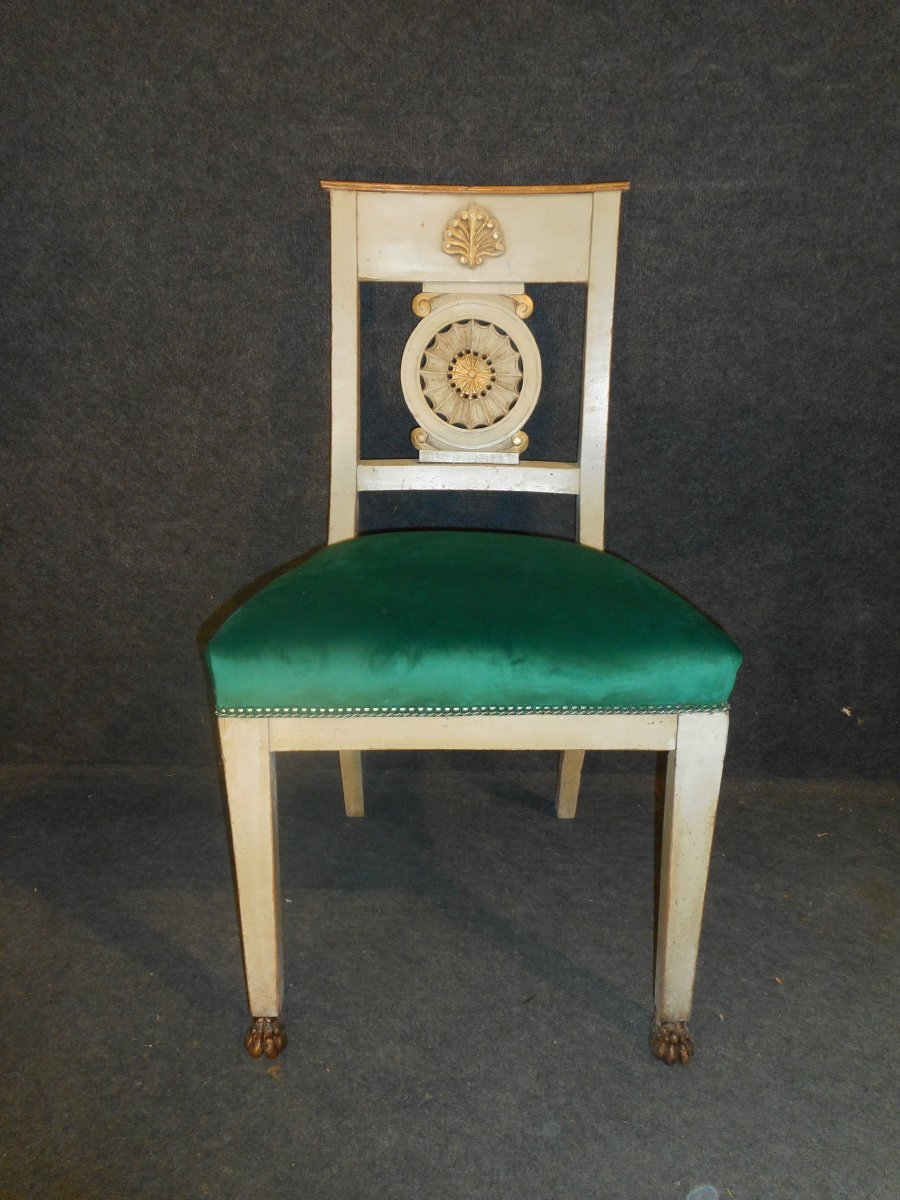 Ensemble De Chaises Et Fauteuils Laqué époque Directoire Attribué A Jacob-photo-5