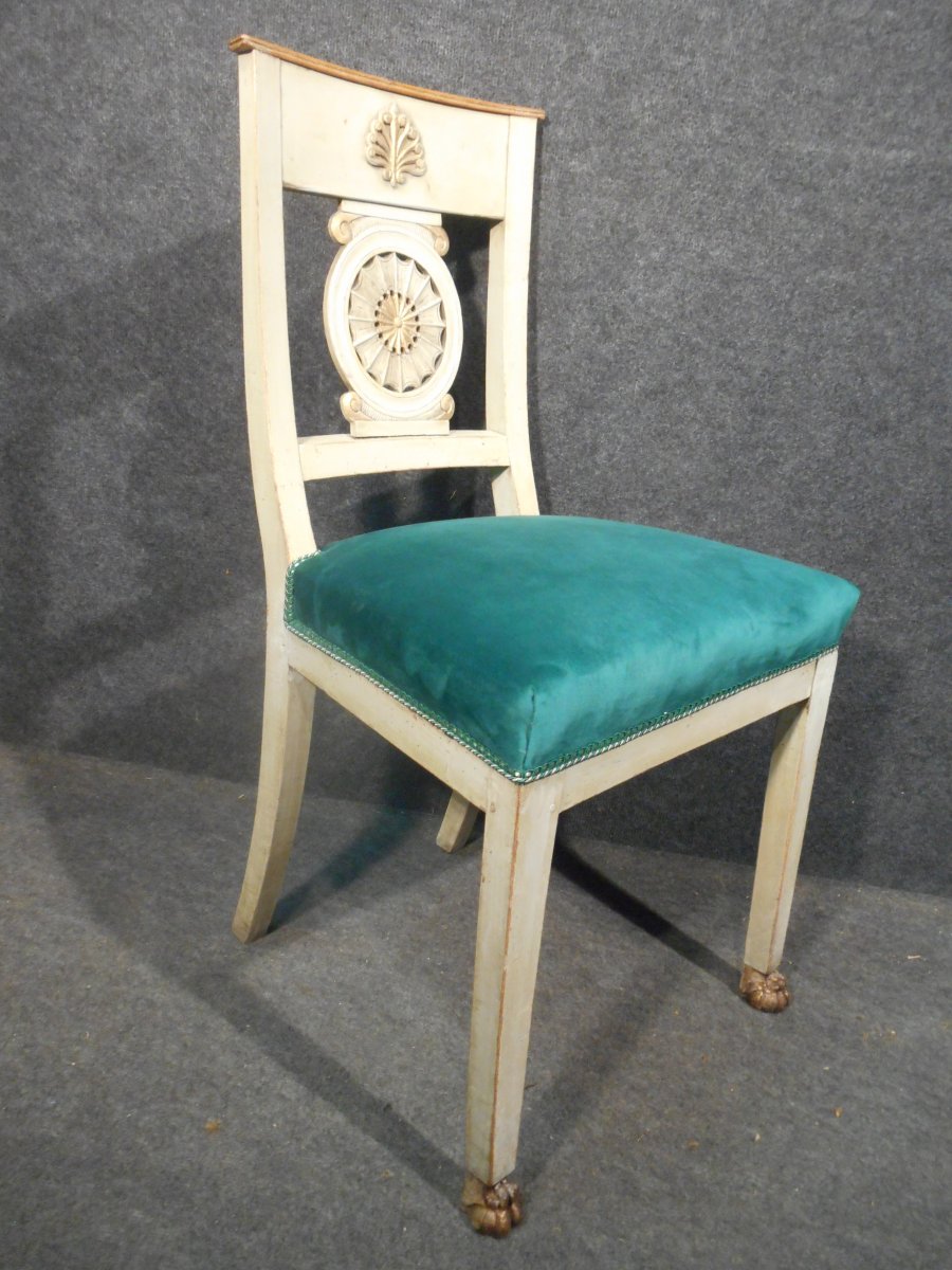 Ensemble De Chaises Et Fauteuils Laqué époque Directoire Attribué A Jacob-photo-8