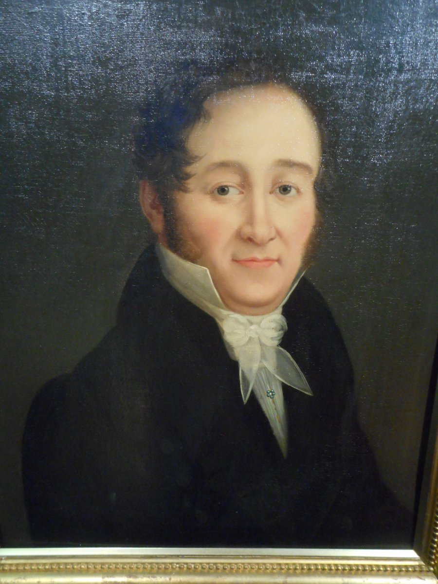 Huile sur toile portrait époque Empire-photo-1