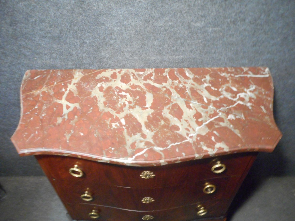 Petite commode mouvementée époque Art Déco En Acajou Et Bronze Doré-photo-3