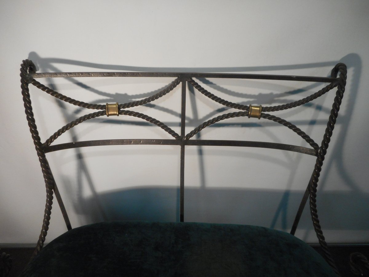 Wrought Iron Bench Art Deco Period-photo-2