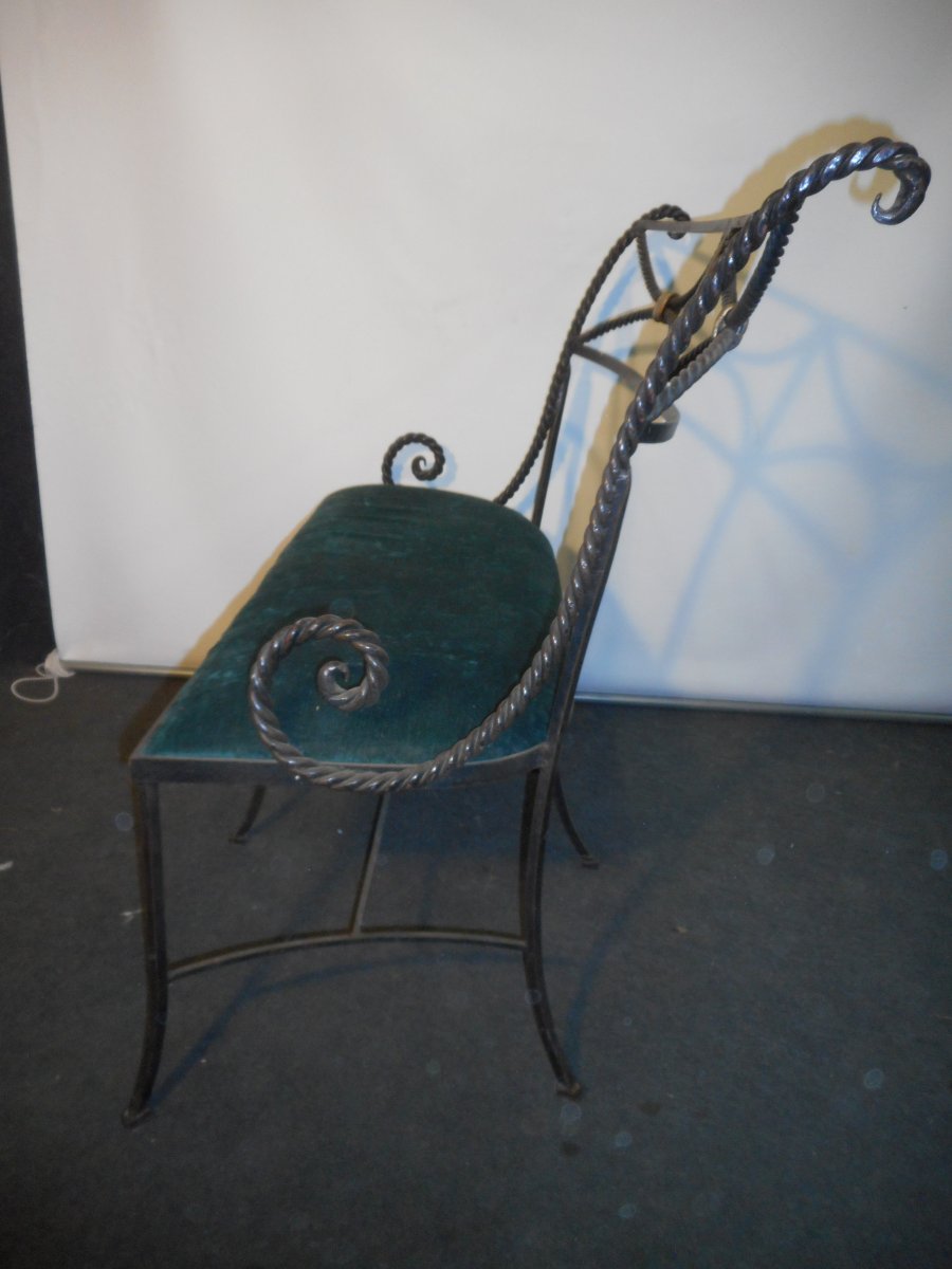 Wrought Iron Bench Art Deco Period-photo-2