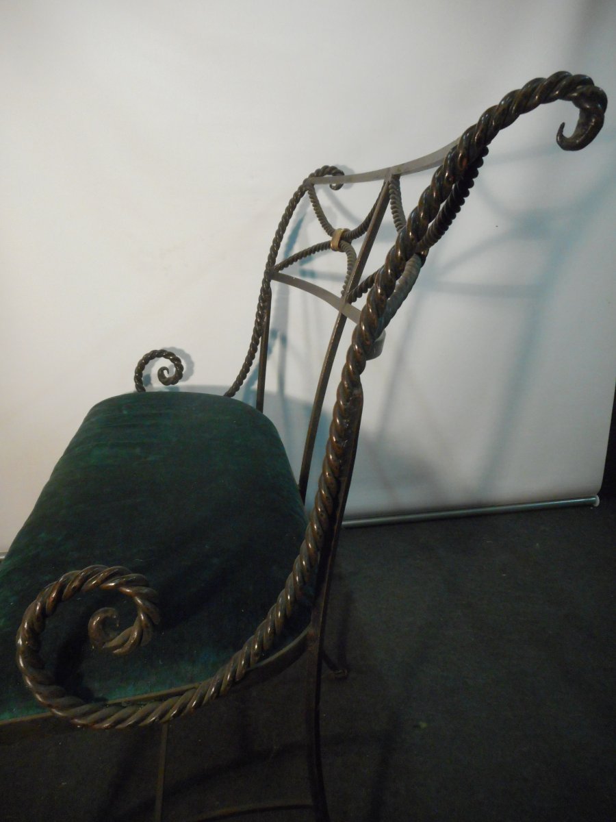 Wrought Iron Bench Art Deco Period-photo-3