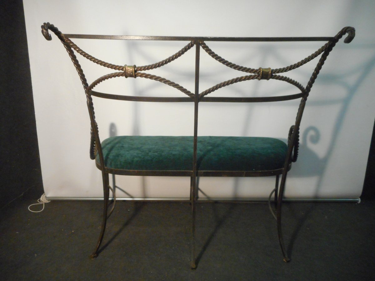 Wrought Iron Bench Art Deco Period-photo-4