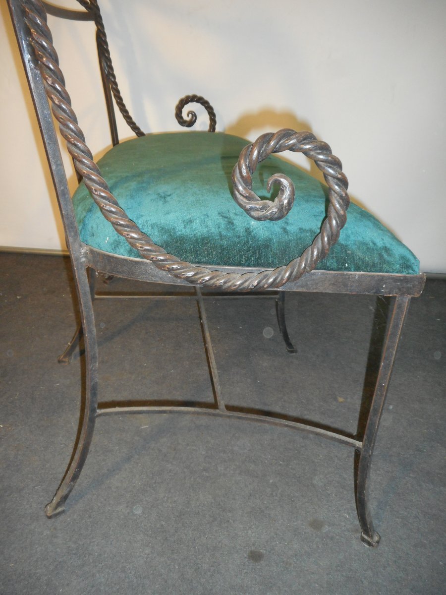 Wrought Iron Bench Art Deco Period-photo-6