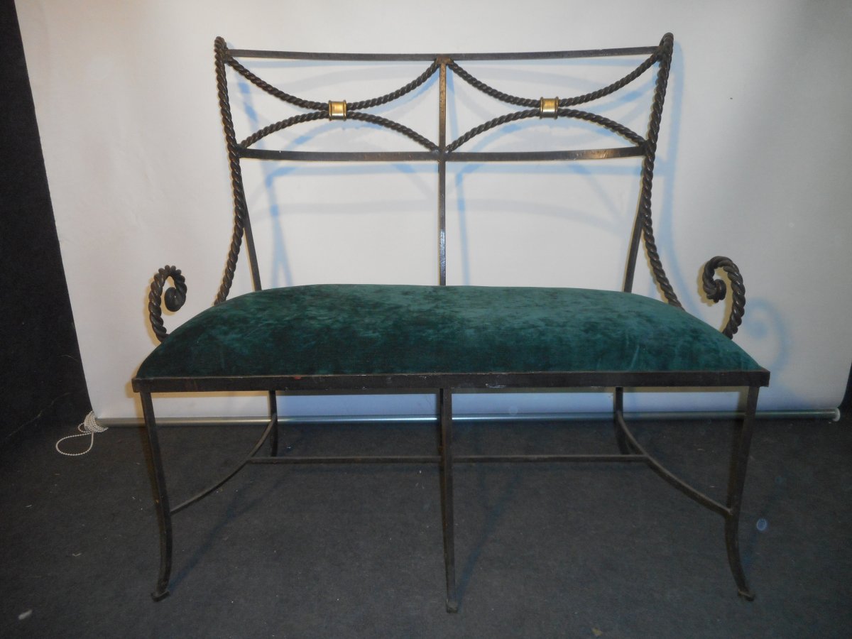 Wrought Iron Bench Art Deco Period