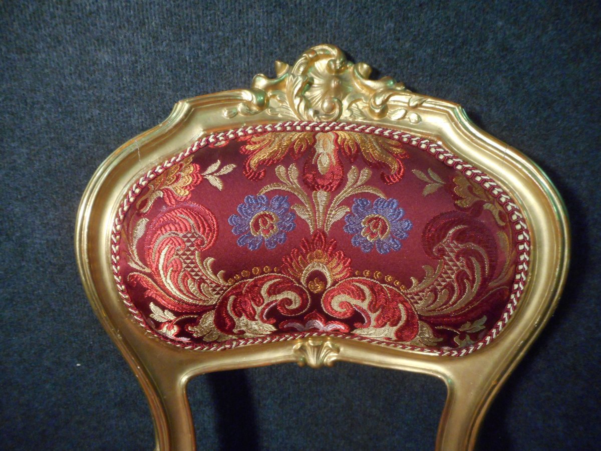 Ensemble De Salon En Bois Doré époque Napoléon III-photo-8