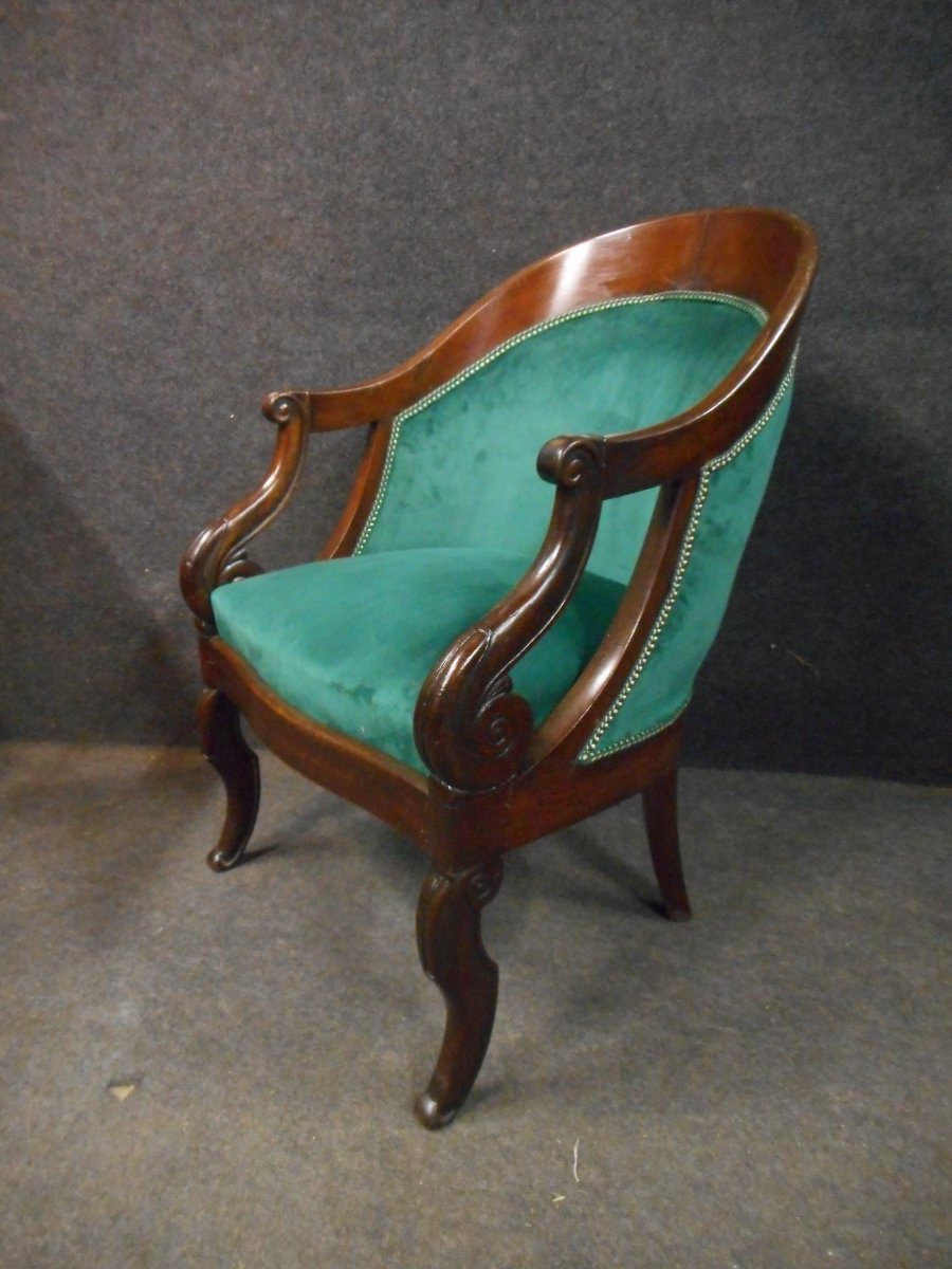 Fauteuil époque Restauration En Acajou De Cuba-photo-3