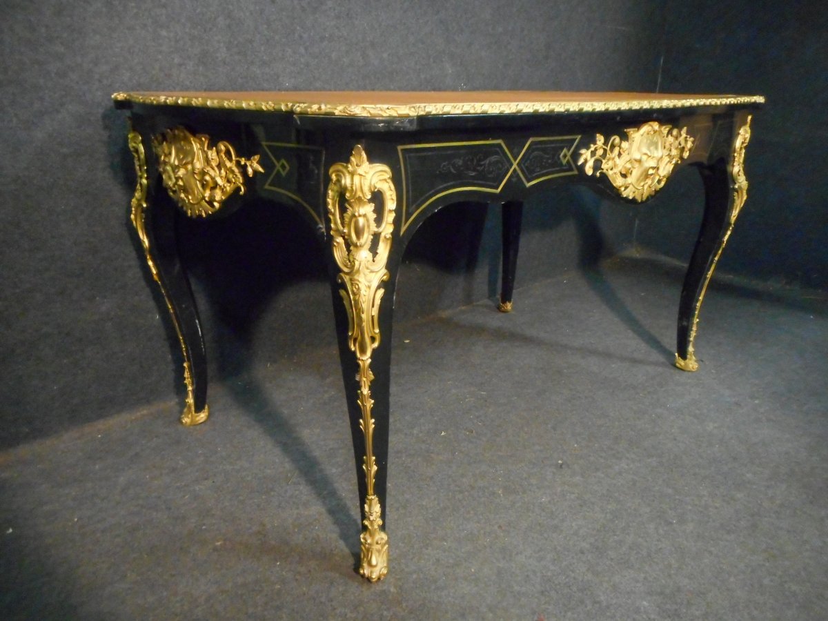 Bureau In Pear Black And Gilt Bronze Napoleon III-photo-2