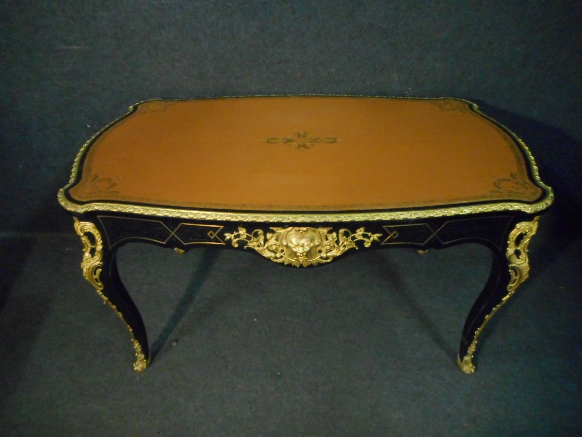 Bureau In Pear Black And Gilt Bronze Napoleon III-photo-3