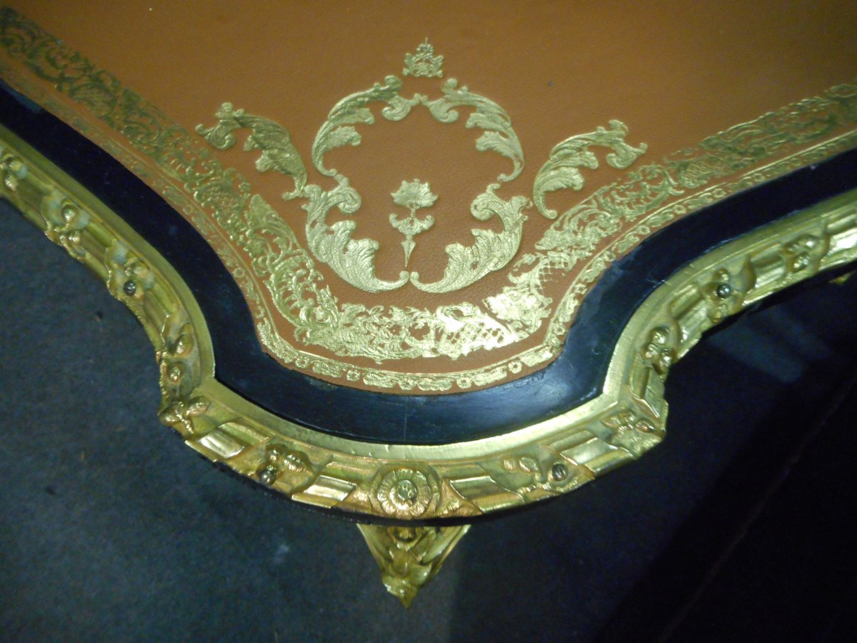 Bureau In Pear Black And Gilt Bronze Napoleon III-photo-2