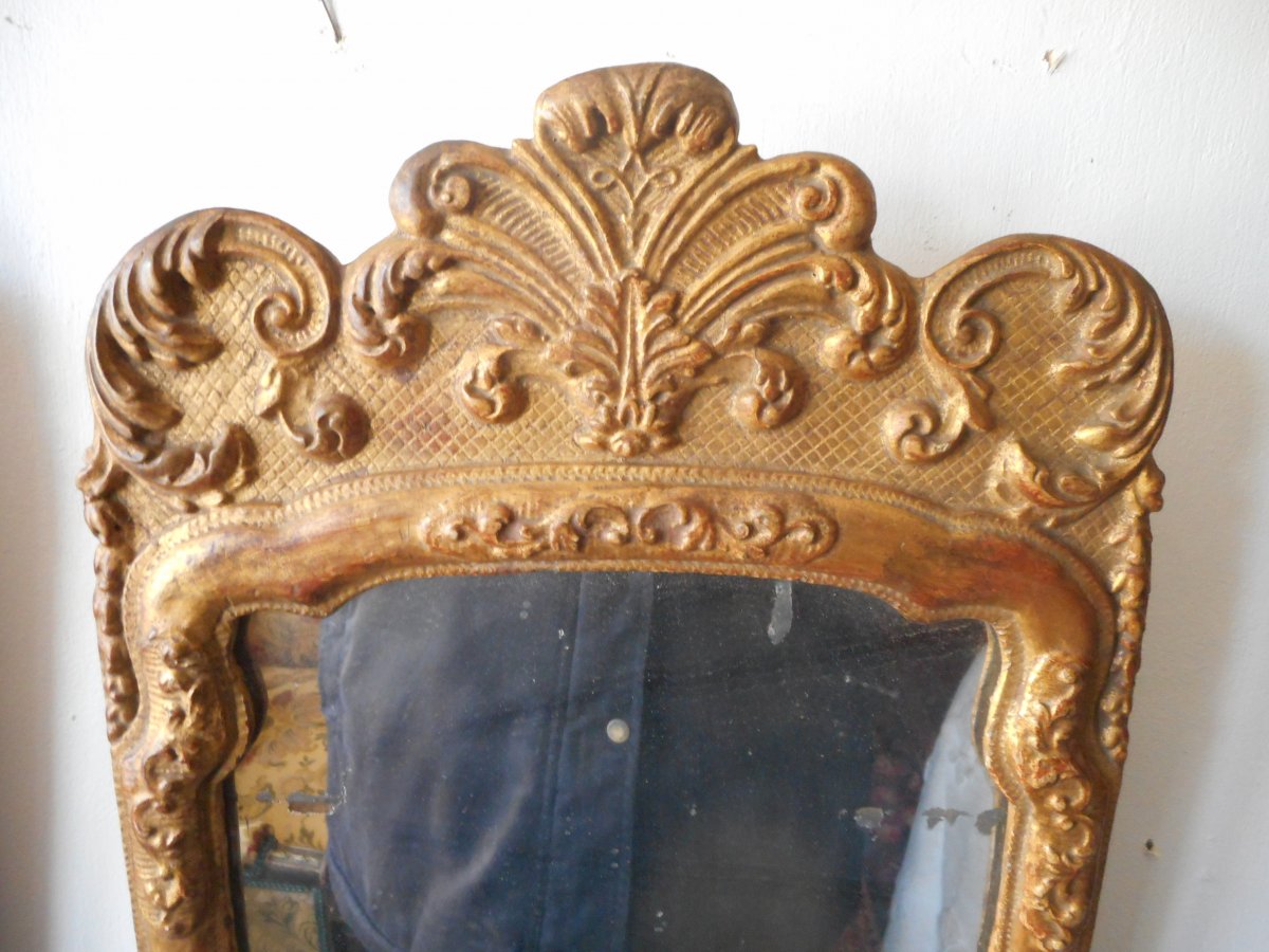 Paire De Miroir en Bois Doré époque XIXème-photo-1