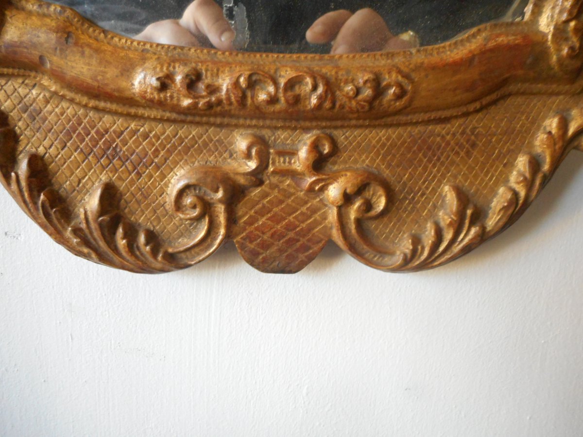 Pair Of Golden Mirror Nineteenth Time-photo-3