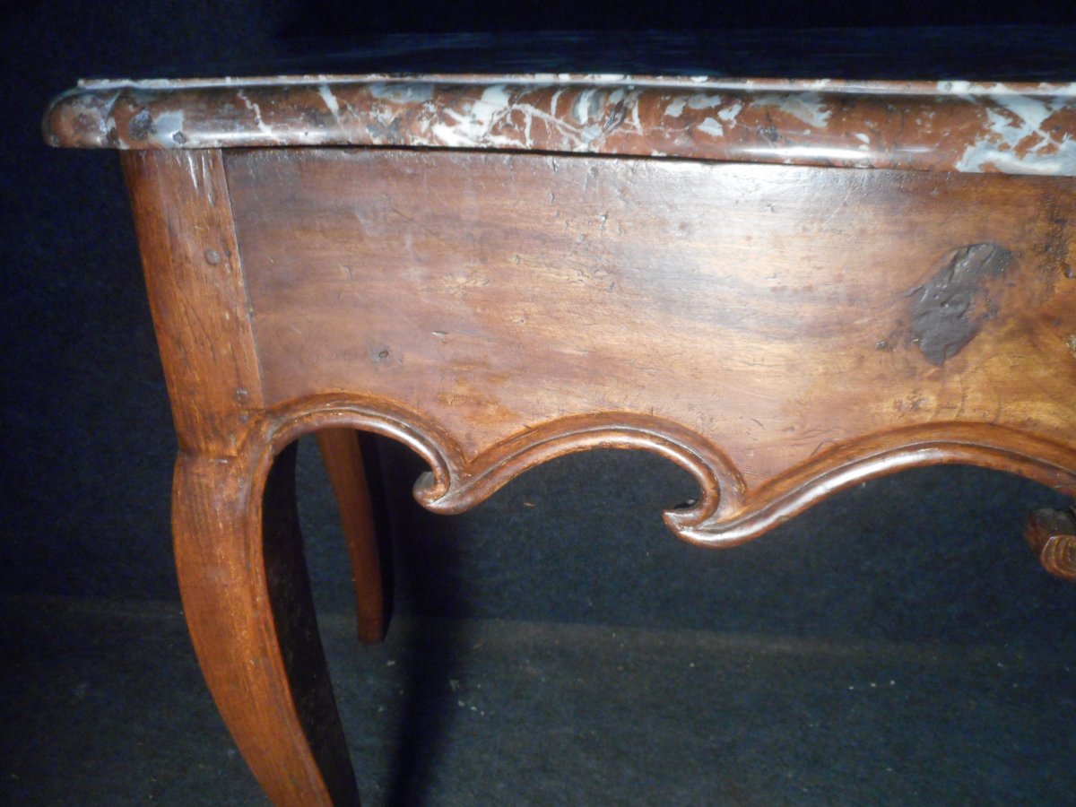 Console mouvementé en noyer époque Régence-photo-4