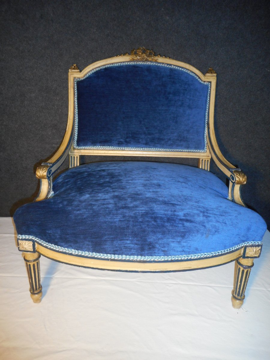 Pair Of Lacquered Armchairs Napoleon III-photo-2