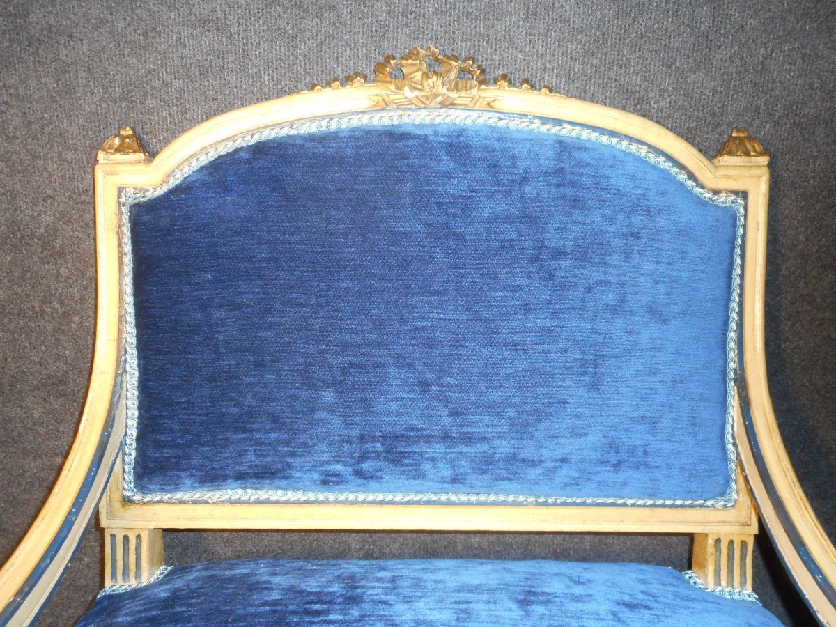 Pair Of Lacquered Armchairs Napoleon III-photo-3