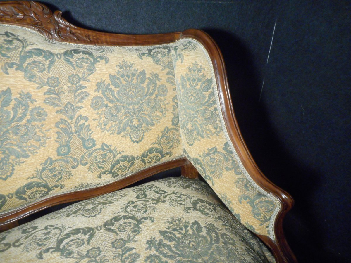 Louis XV Sofa In Walnut Stamped Jean Baptiste Boulard-photo-3