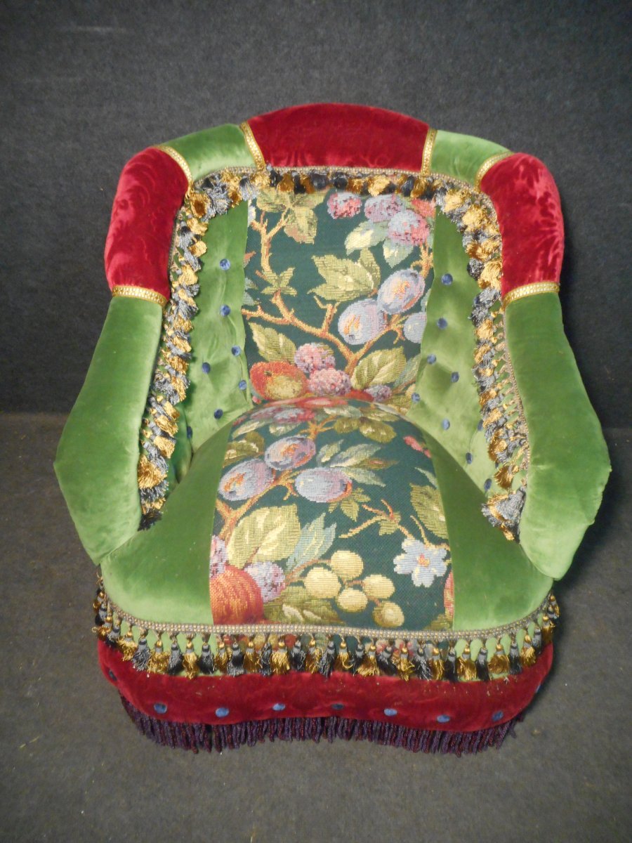 Napoleon III Period Buttoned Living Room Set-photo-2