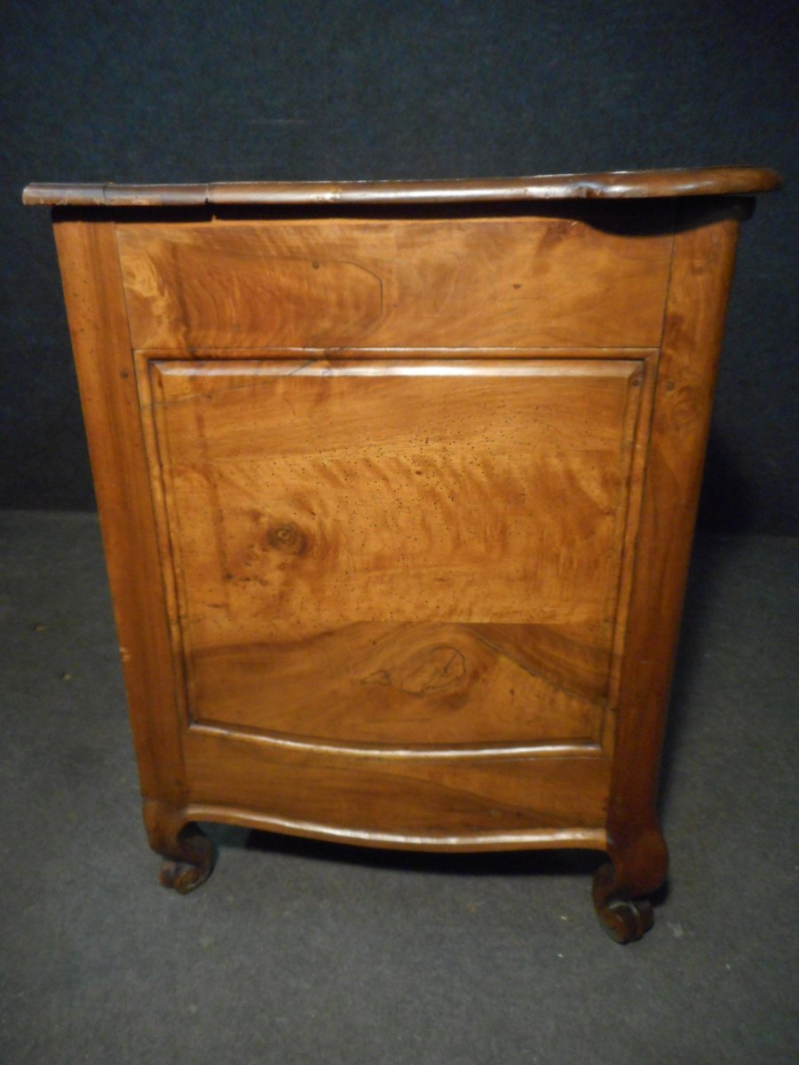 Curved Commode With Walnut System Eighteenth Stamped-photo-5