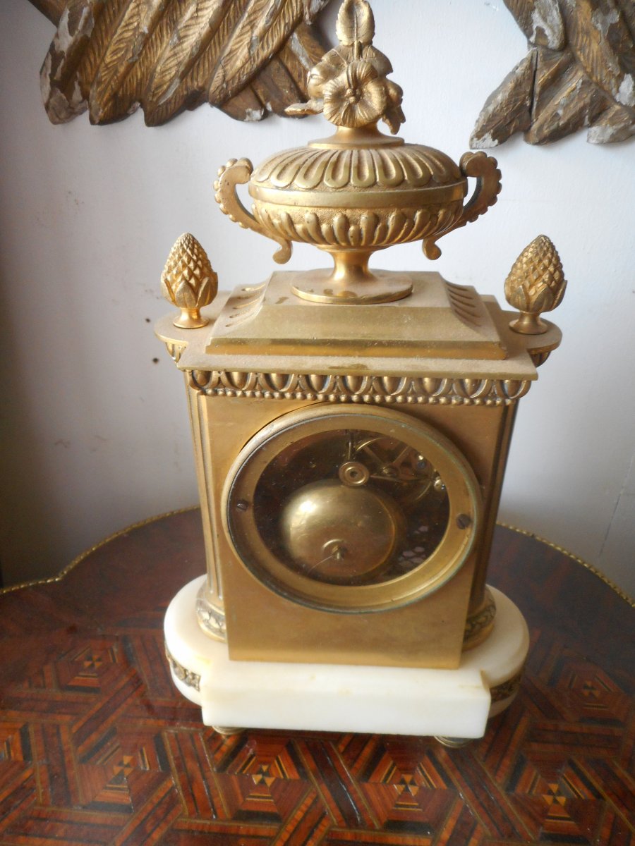 Small Gilt Bronze Pendulum Louis XVI-photo-3